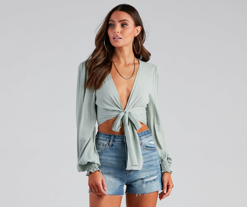 TableClothsUs Sunset Chaser Tie-Front Top