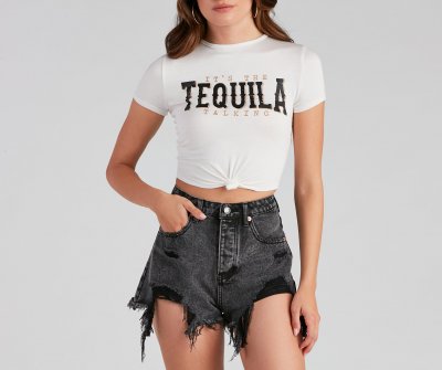 TableClothsUs It's The Tequila Talking Graphic Tee