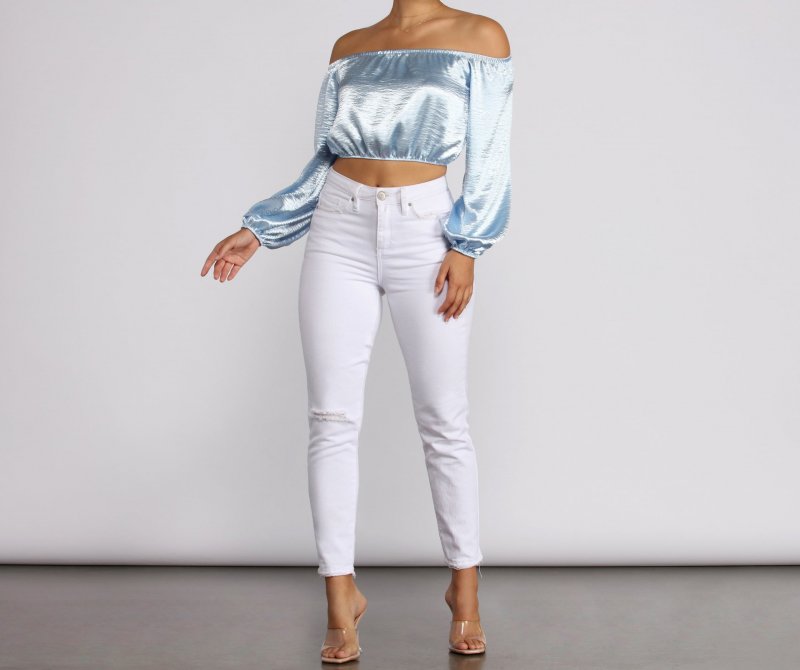 TableClothsUs Stunning Sophistication Satin Crop Top