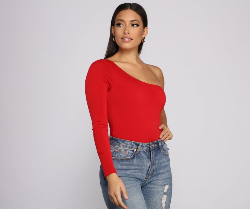 TableClothsUs Chic Vibes One Shoulder Bodysuit