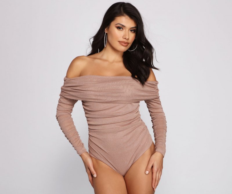 TableClothsUs Shimmer Goals Shirred Bodysuit