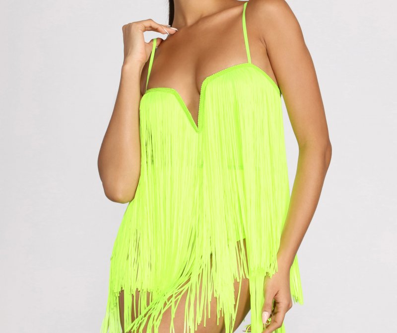 TableClothsUs Forever Fab In Fringe Bodysuit