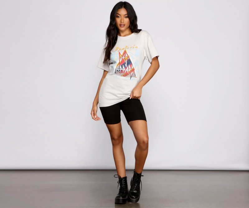 TableClothsUs Oversized Def Leppard Band Tee