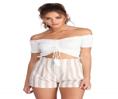 TableClothsUs Smocked And Cropped Top