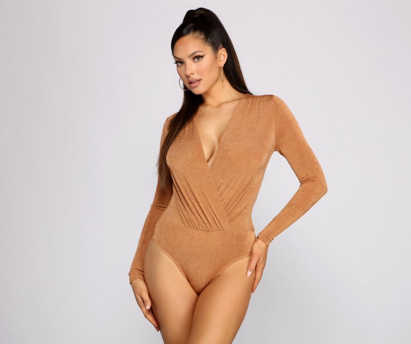 TableClothsUs Chic Style Long Sleeve Bodysuit