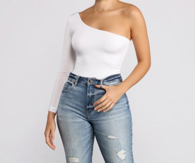 TableClothsUs Chic Vibes One Shoulder Bodysuit