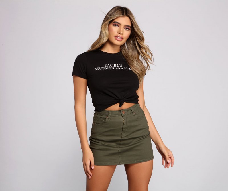 TableClothsUs Taurus Trendy Cropped Tee