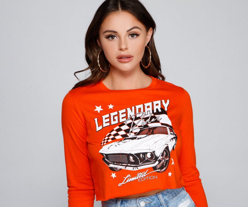 TableClothsUs Legendary Rider Graphic Long Sleeve Top