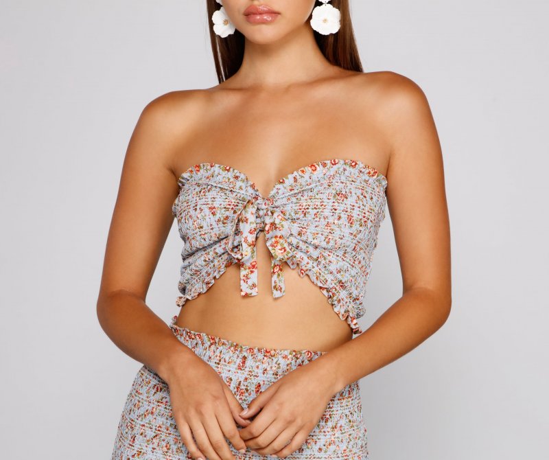 TableClothsUs So Darling Ditsy Floral Tube Top