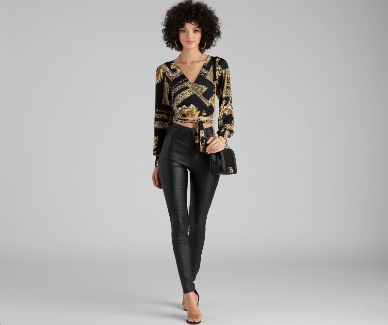 TableClothsUs Royal Wraps Scroll Cheetah Print Top