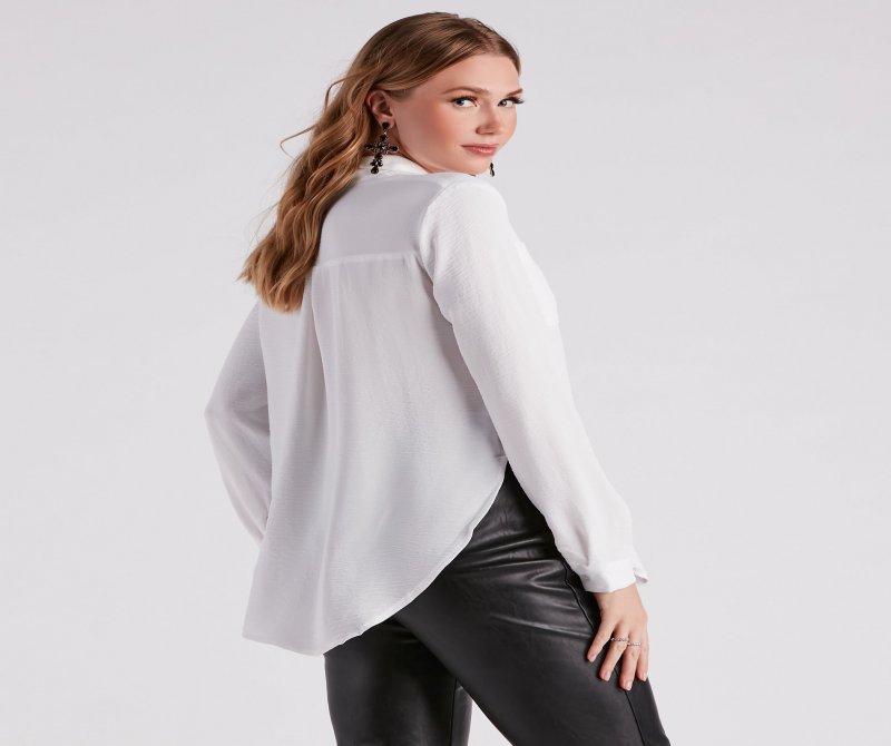 TableClothsUs Chic Bliss Long Sleeve Button Up Top