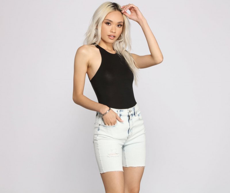 TableClothsUs Jersey-Knit Racer Back Bodysuit