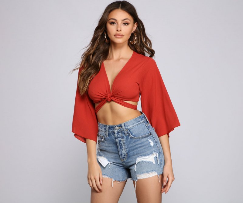 TableClothsUs It Girl Gauze Tie Front Top