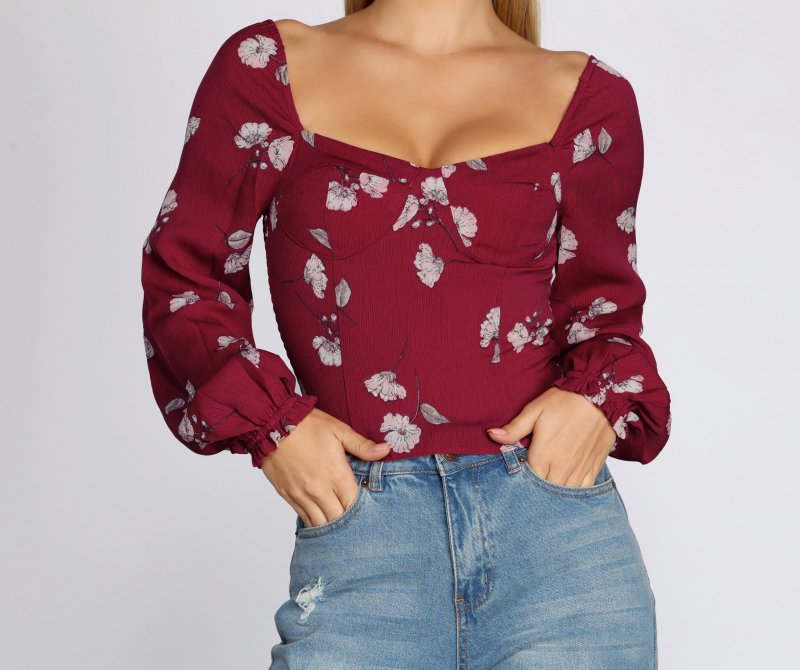 TableClothsUs Floral Sweetheart Top