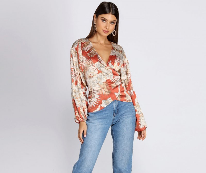 TableClothsUs Belted Wrap Front Blouse