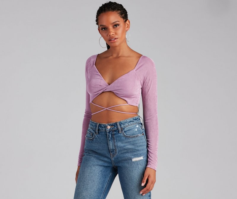 TableClothsUs Your Moment Slinky Wrap Crop Top