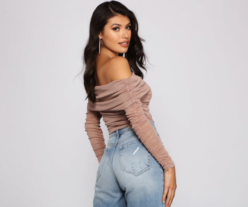 TableClothsUs Shimmer Goals Shirred Bodysuit