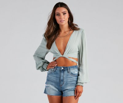 TableClothsUs Sunset Chaser Tie-Front Top