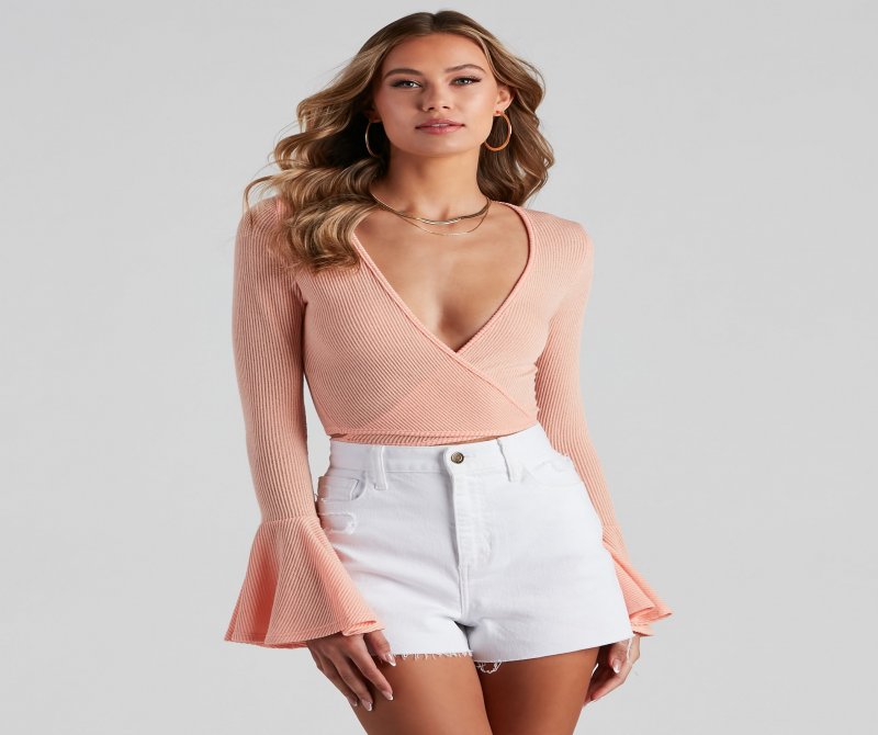 TableClothsUs Go With The Flow Wrap Crop Top