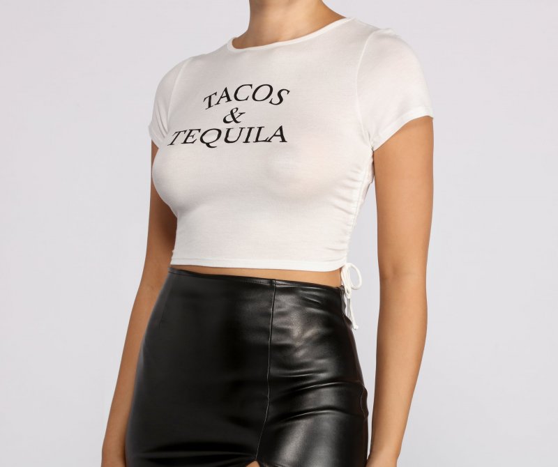 TableClothsUs Tacos & Tequila Cropped Tee