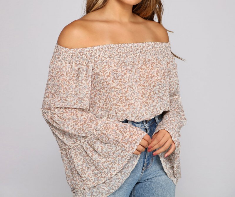 TableClothsUs Paisley Dreams Chiffon Crop Top