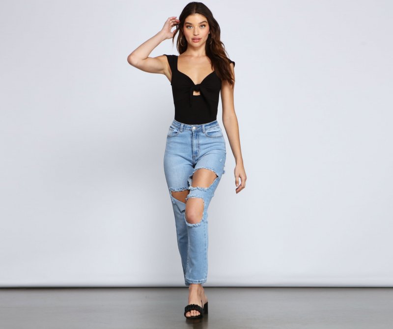 TableClothsUs Sweet Vibes Tie-Front Bodysuit