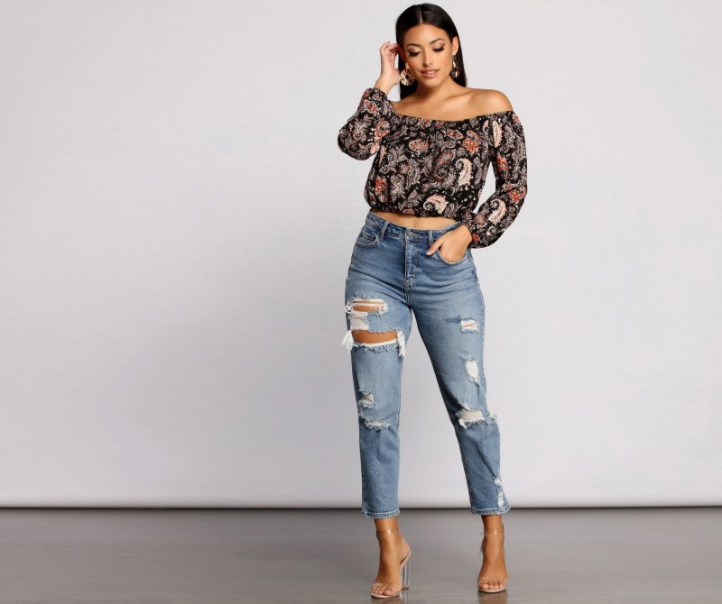 TableClothsUs Free Sprit Paisley Crop Top