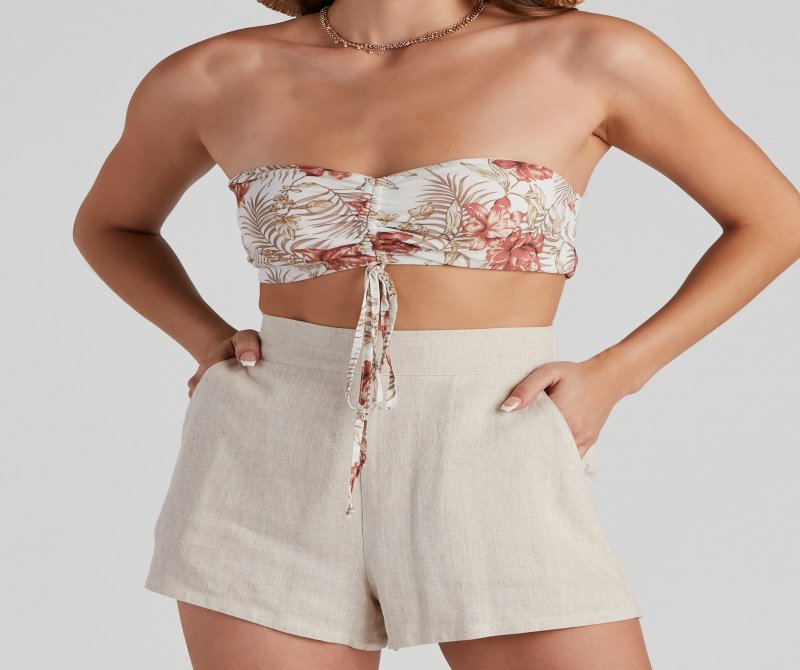 TableClothsUs Blushing Tropics Bandeau Top