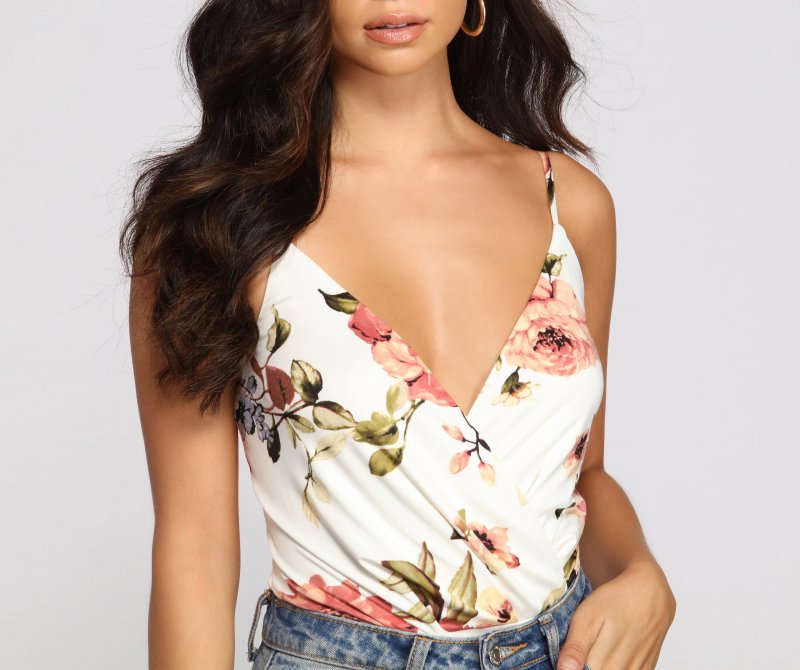 TableClothsUs Floral Babe Spaghetti Strap Bodysuit