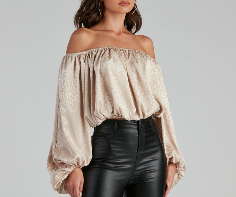 TableClothsUs On The Prowl Satin Leopard Blouse