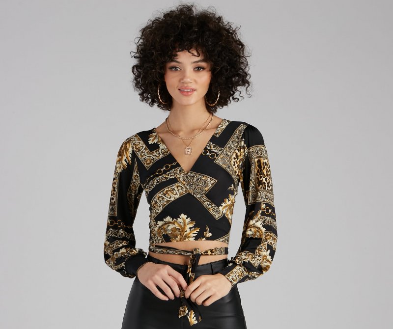 TableClothsUs Royal Wraps Scroll Cheetah Print Top