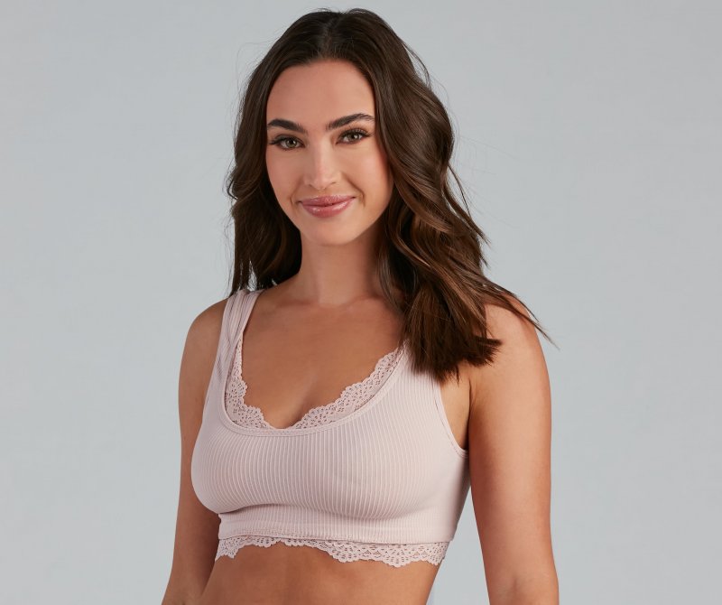 TableClothsUs Flirty Lace Trim Scoop Neck Bralette