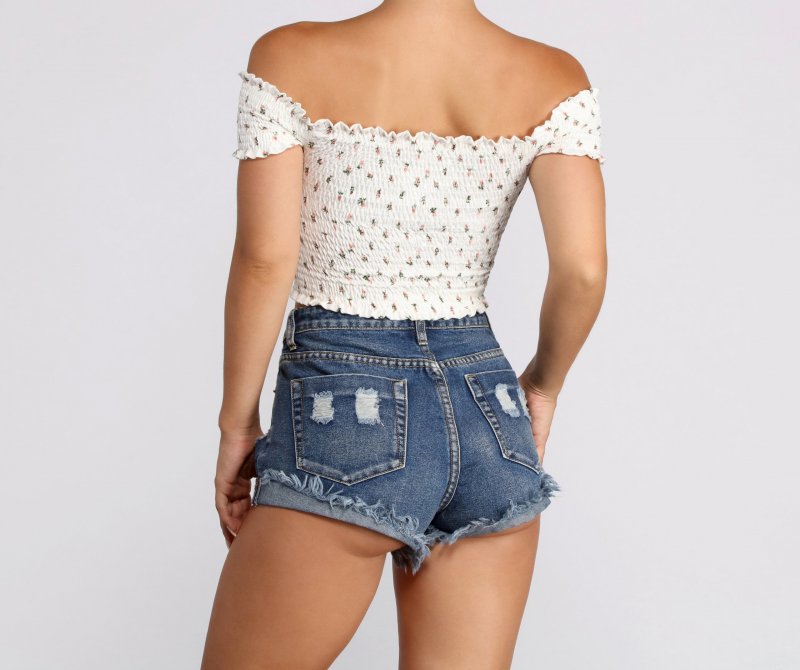 TableClothsUs Flower Girl Lace Up Crop Top - 060012211999