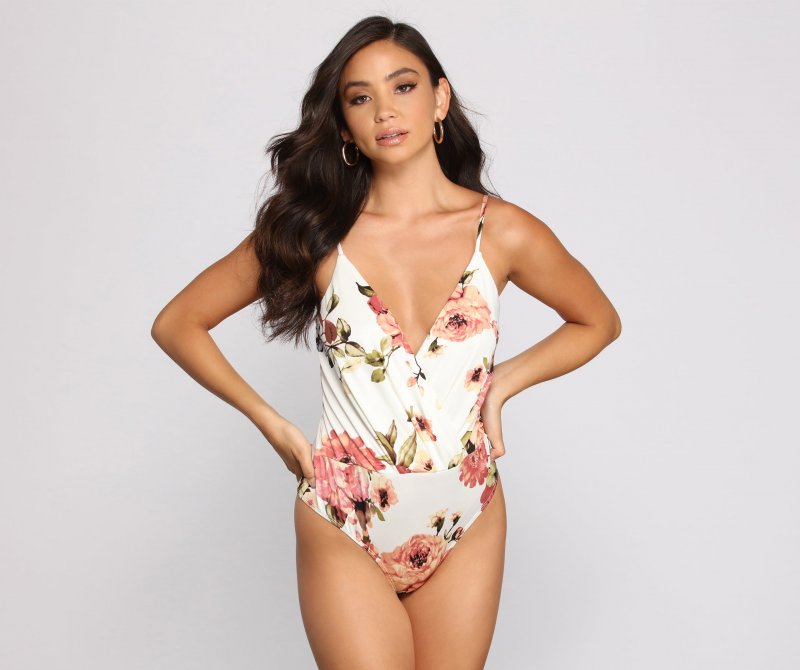 TableClothsUs Floral Babe Spaghetti Strap Bodysuit