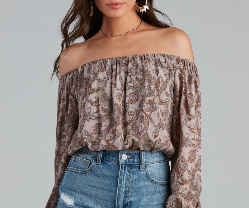 TableClothsUs Effortless Beauty Boho Cropped Blouse