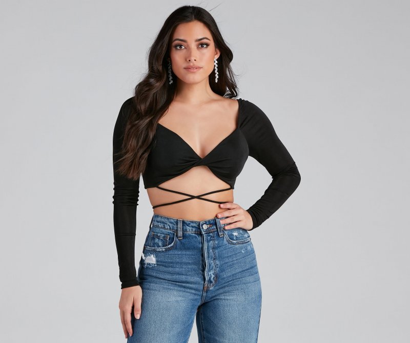 TableClothsUs Your Moment Slinky Wrap Crop Top