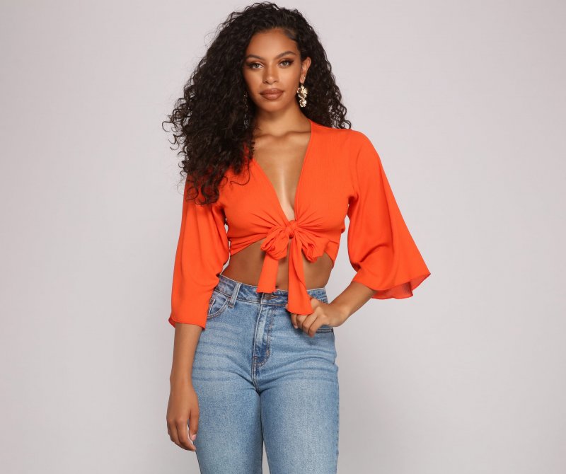 TableClothsUs Boho Daze Tie Front Top