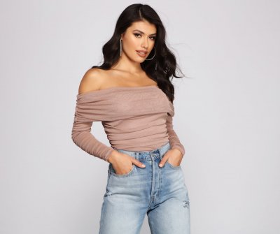 TableClothsUs Shimmer Goals Shirred Bodysuit